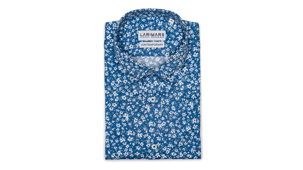 blue-floral-print-summer-shirt