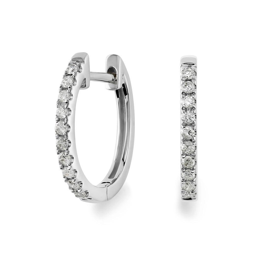 Round Brilliant Cut Diamond Hoop Earrings – Dracakis Jewellers
