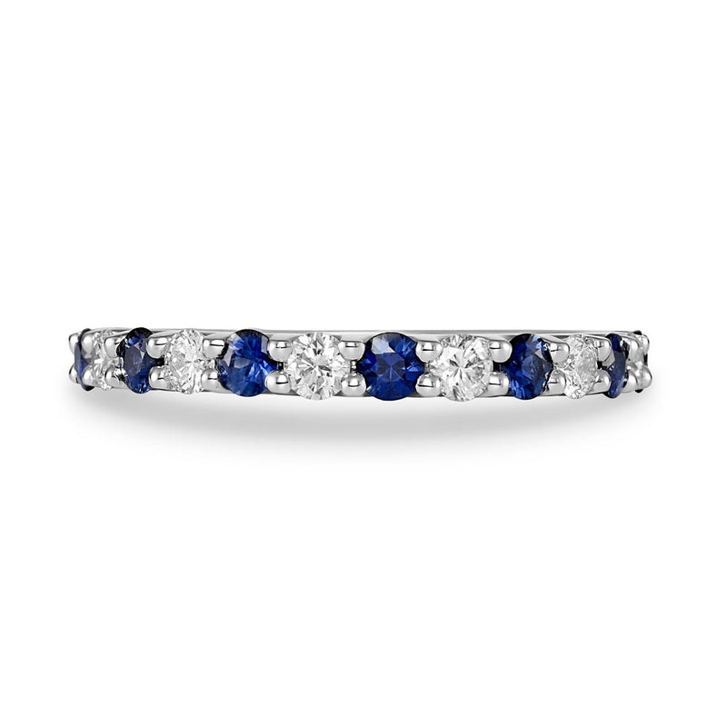 sapphire and diamond half eternity band