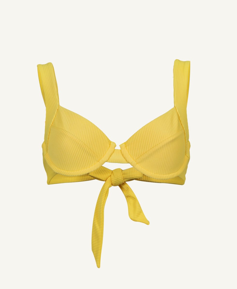 Haut de maillots de bain nylon recyclÃ© - AMORE MIO - jaune