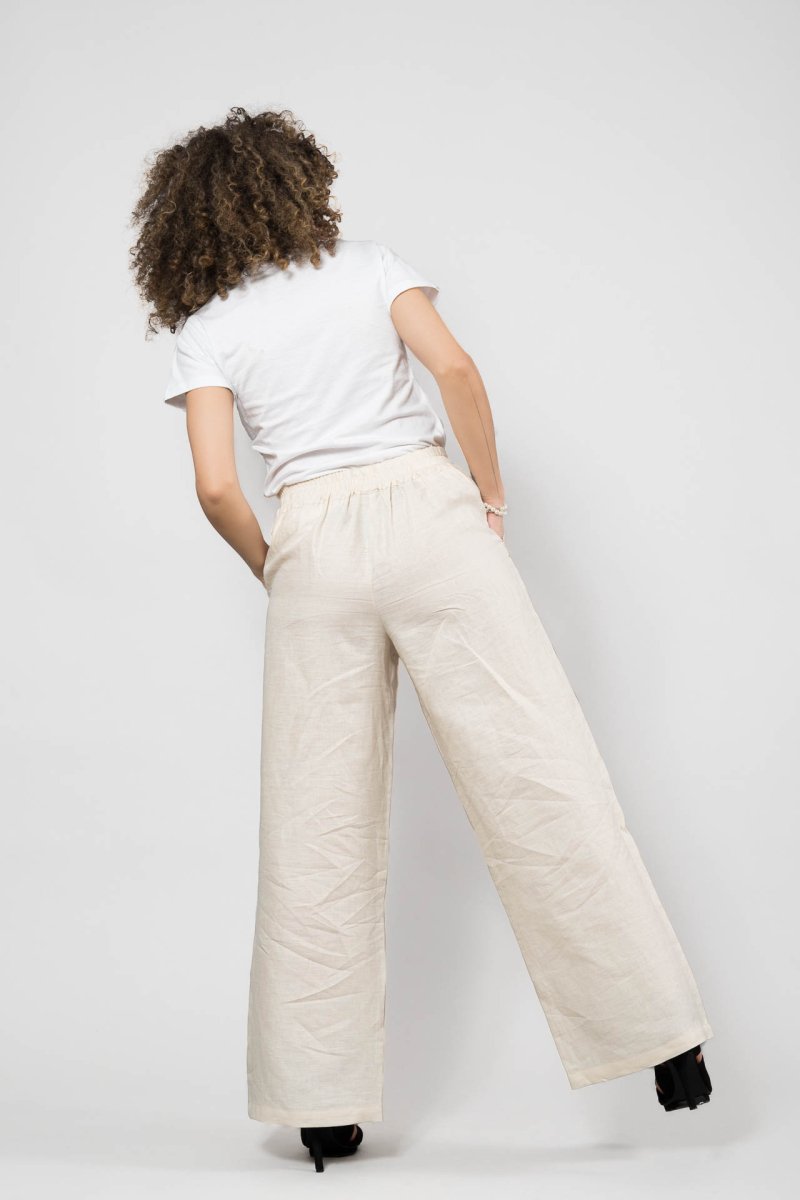 Pantalon beige - lin