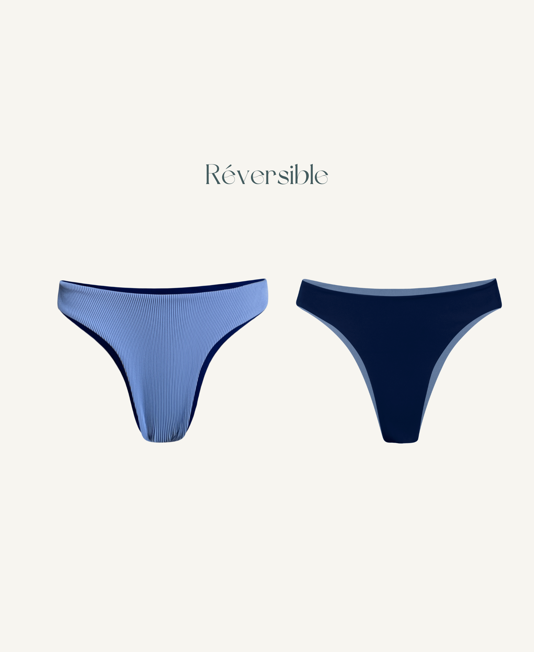 Bas de maillot de bain tanga nylon recyclÃ© - Tanga rÃ©versible