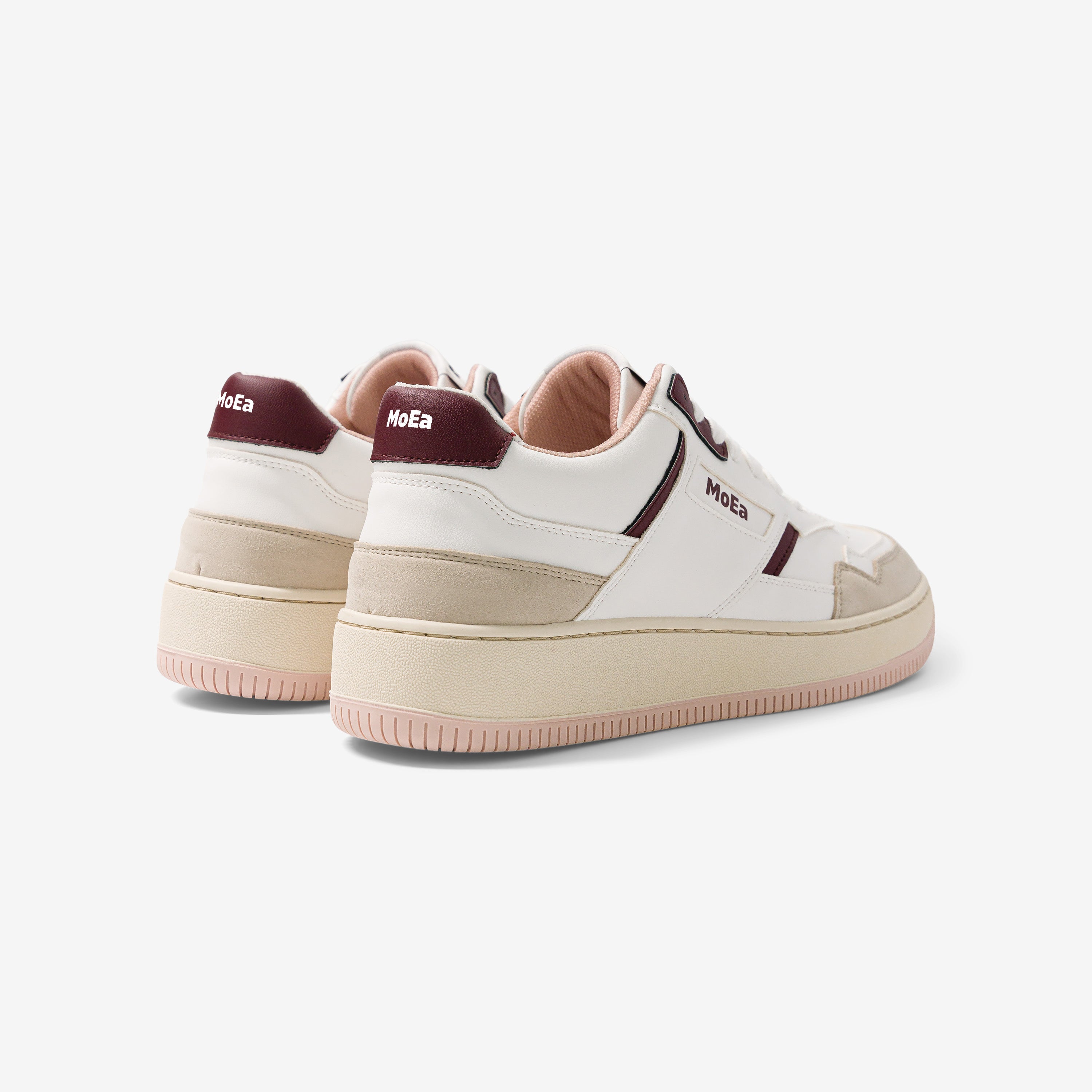 Baskets blanches et bordeaux en cuir de raisin - Gen 1