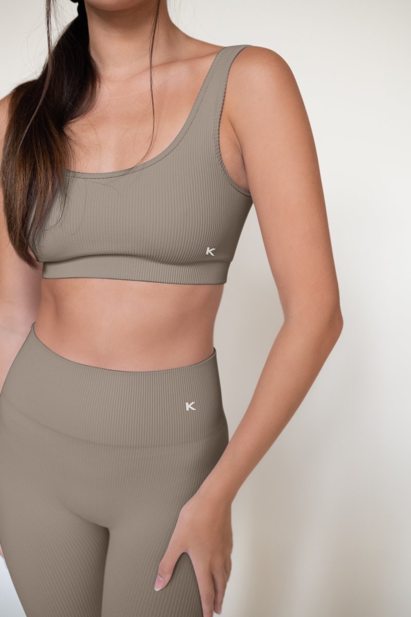 BrassiÃ¨re de sport fibres recyclÃ©es - beige