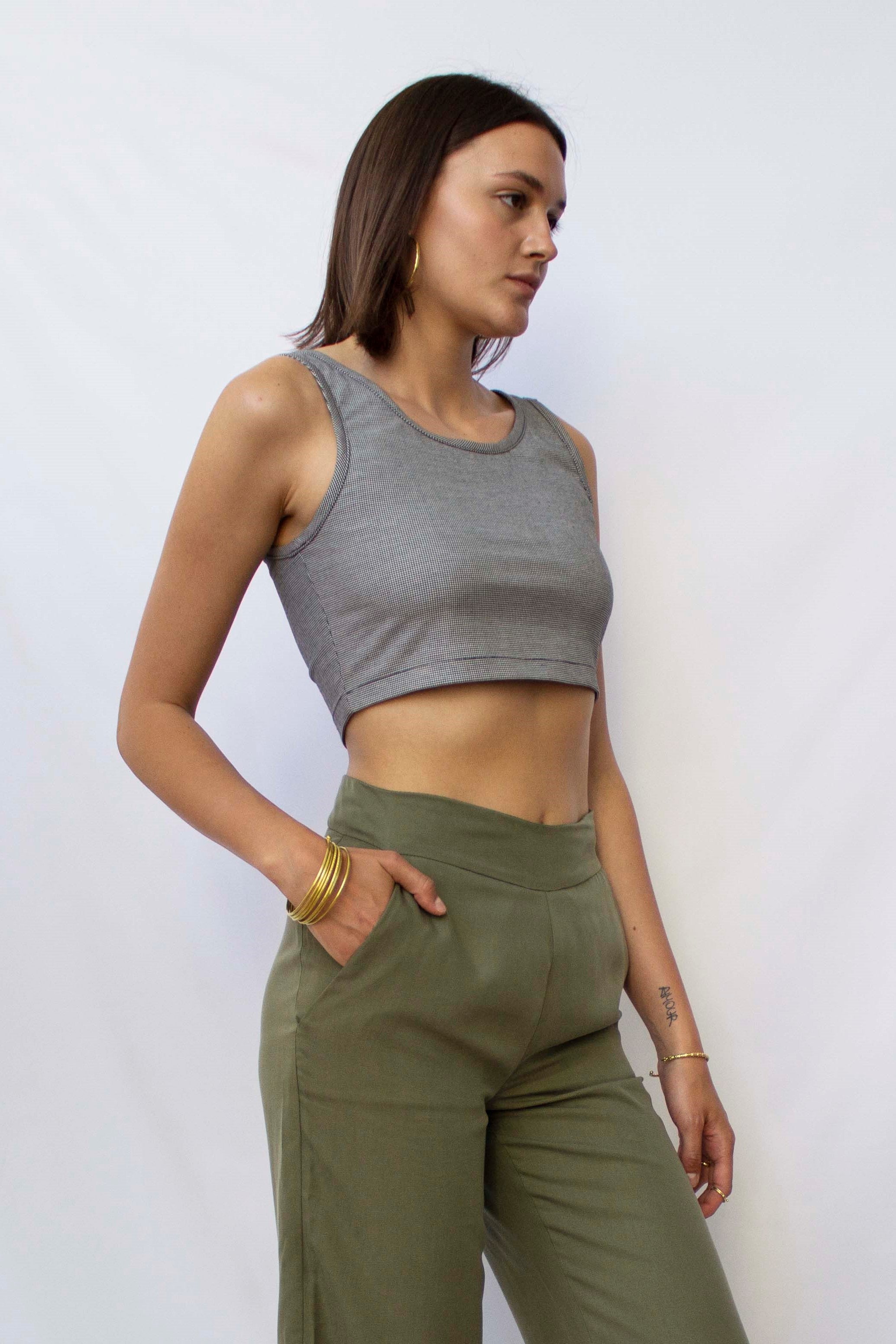 Crop top BrassiÃ¨re en MatiÃ¨res upcyclÃ©es