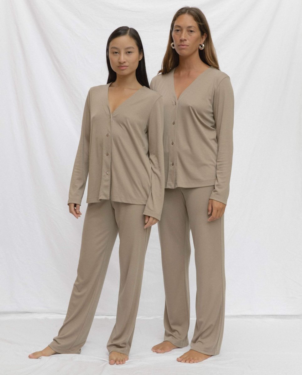 Haut de pyjama taupe