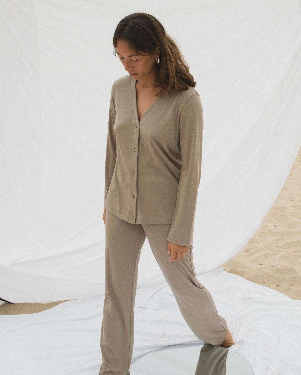 Haut de pyjama taupe