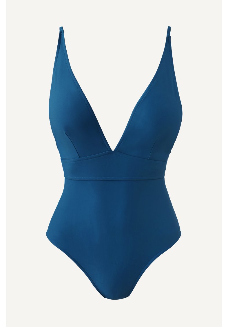 Maillot une piÃ¨ce fibres recyclÃ©es - nÂ°4 - bleu