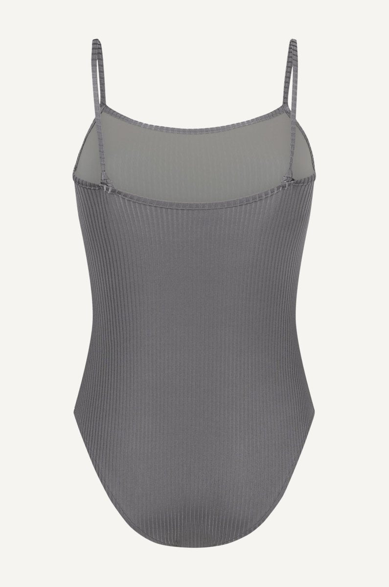 Maillot une  piÃ¨ce fibres recyclÃ©es nÂ°5 - gris