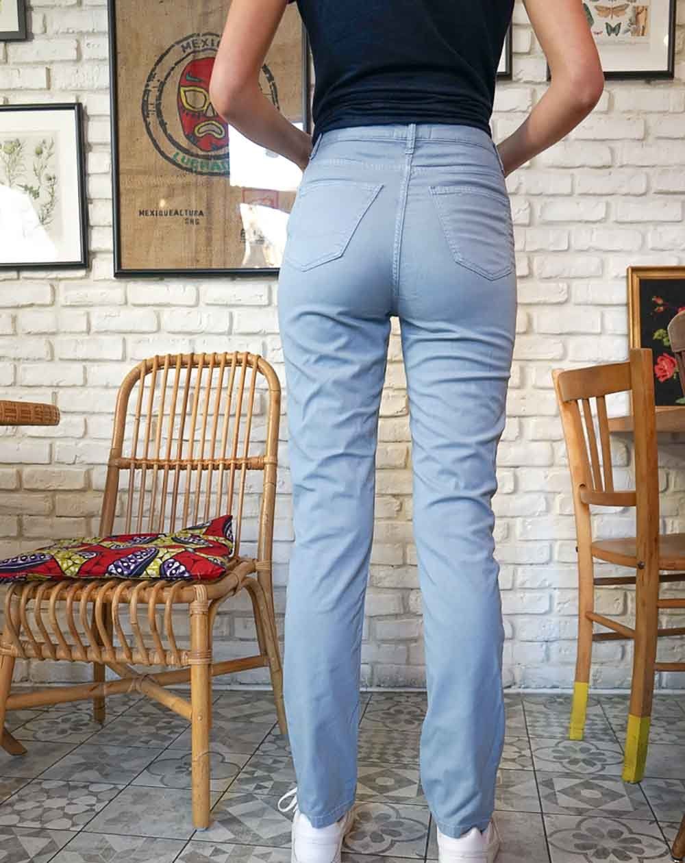 Pantalon bleu clair en lin - Olaz