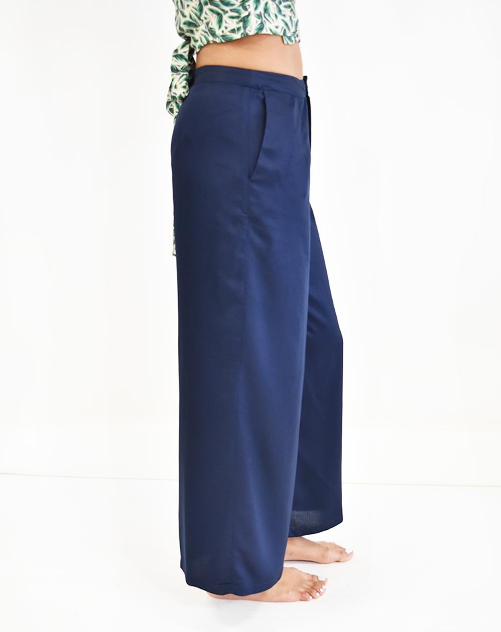 Pantalon bleu en lin - Zhea