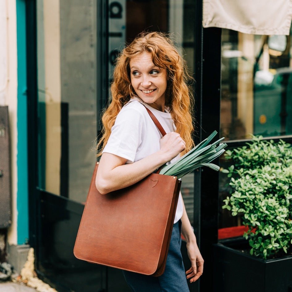 Sac Ã  main cuir tannage vÃ©gÃ©tal - LÃ©onie