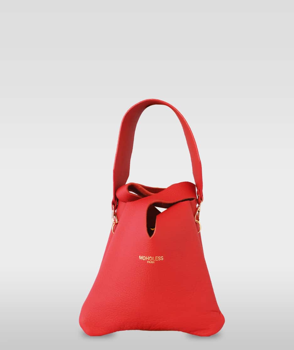 Sac rouge cuir recyclÃ© - Top Bag