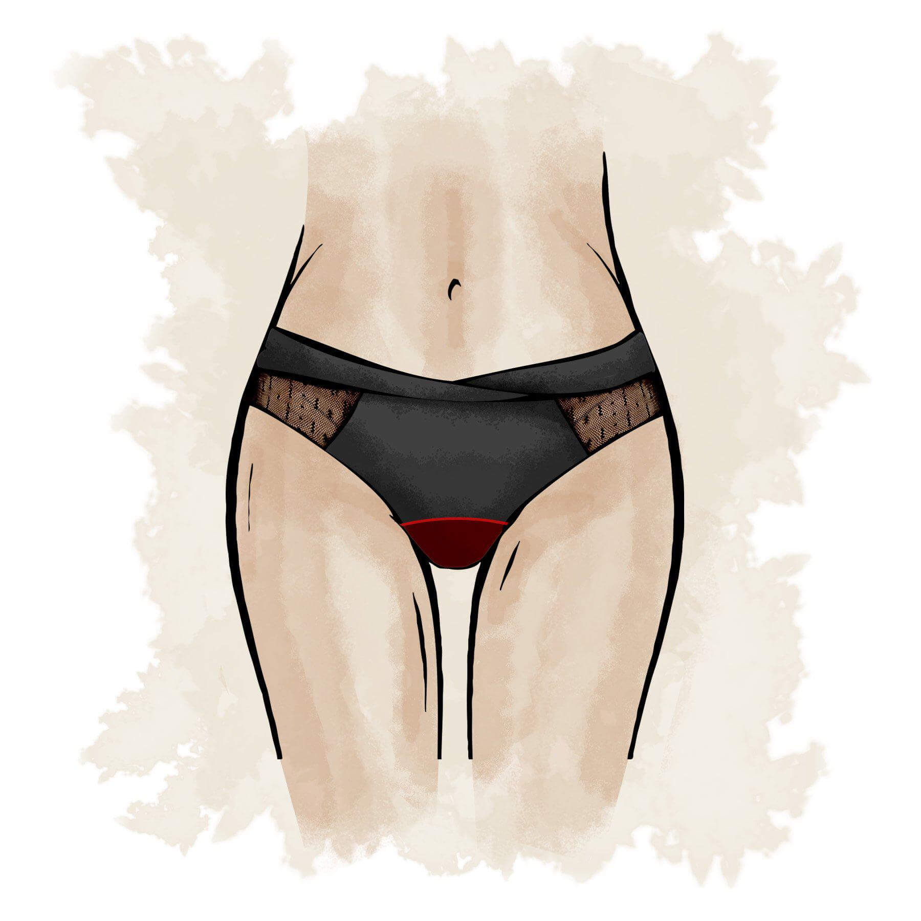 Tanga menstruel coton biologique - Choupette