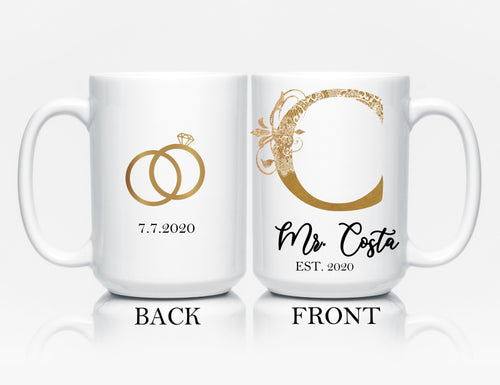 Custom future Mrs glass mug, Personalized Mrs mug, Wedding gift, Bride –  LisbonBlue