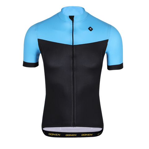 Black and blue cycling jersey