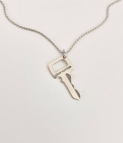 Louis Vuitton Lock Necklace Monogram Silver