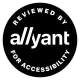 Badge with text "Reviewed by allyant for Accessibility"