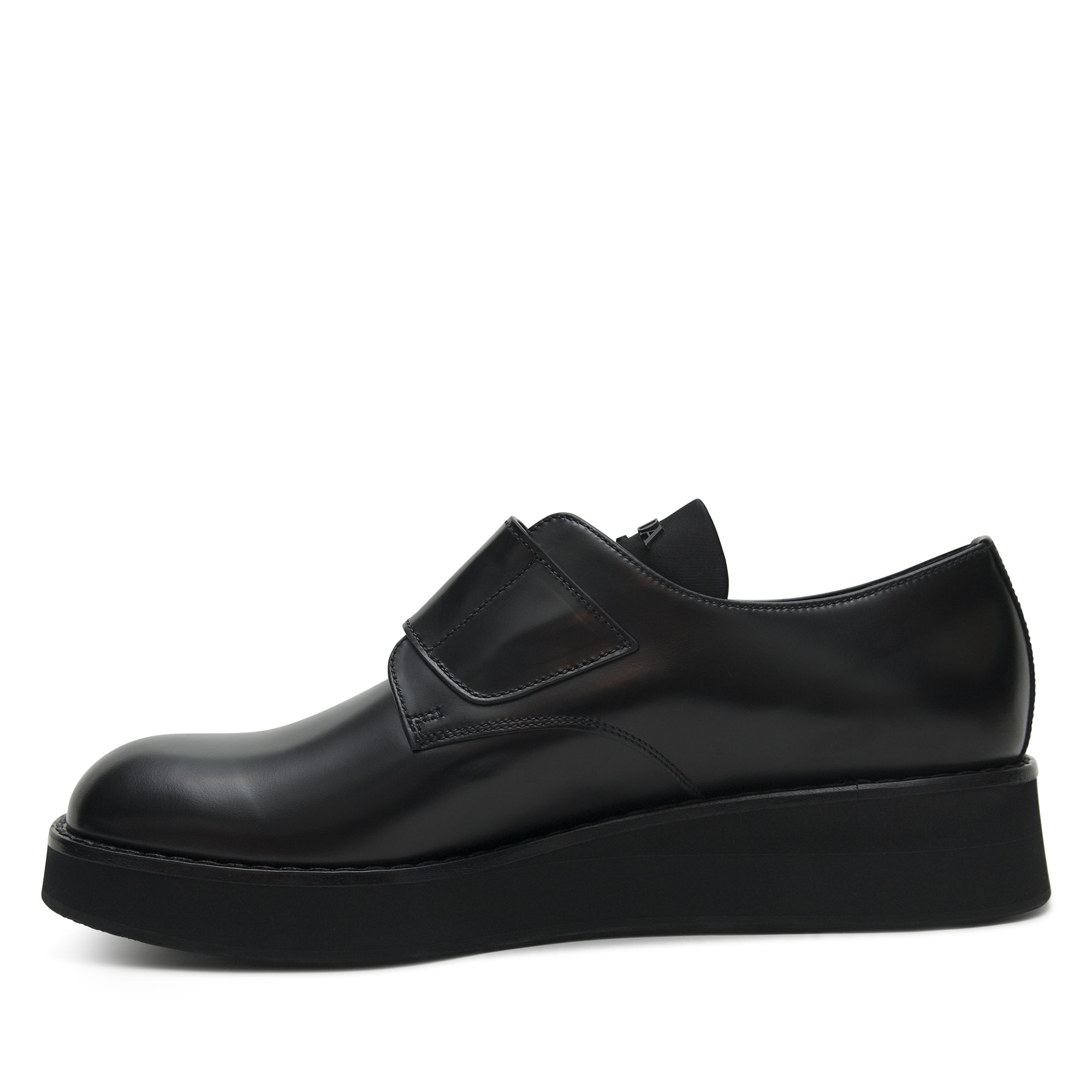 prada brushed leather derby shoes