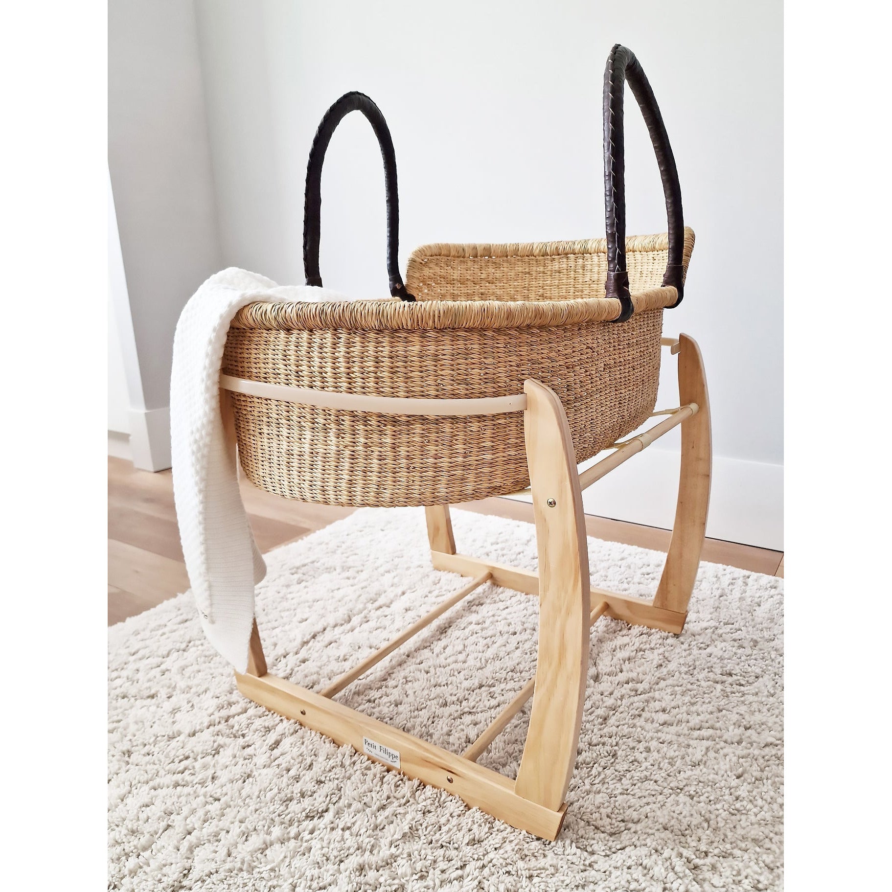 Rocking Moses Basket Stand Natural