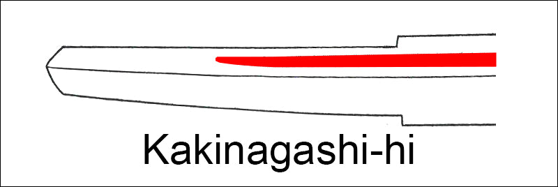 Japanese sword Hi groove style: Kakinagashi-hi