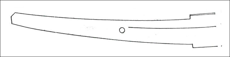 Japanese sword Katana Nakago tang type: Slight Thin-end Nakago