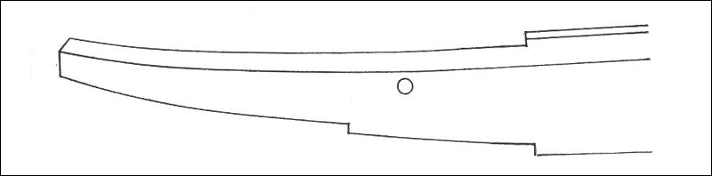Japanese sword Katana Nakago tang type: Pheasant Bottom Nakago