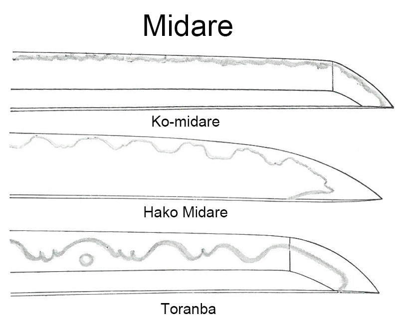 Midareba Hamon of Japanese sword katana