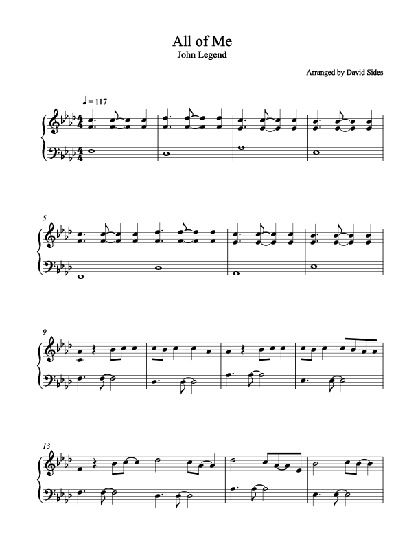 All Of Me Piano Sheet Music Free Music Sheet Collection