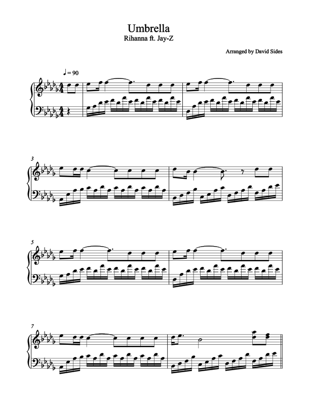 Rihanna Russian Roulette Sheet Music in F# Minor (transposable) -  Download & Print - SKU: MN0080535