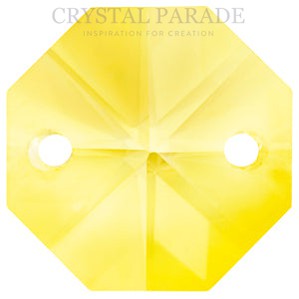  Octagon Chandelier Crystals (One Hole) - Sharp Yellow