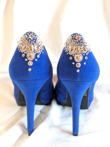 wedding shoes with crystals blue