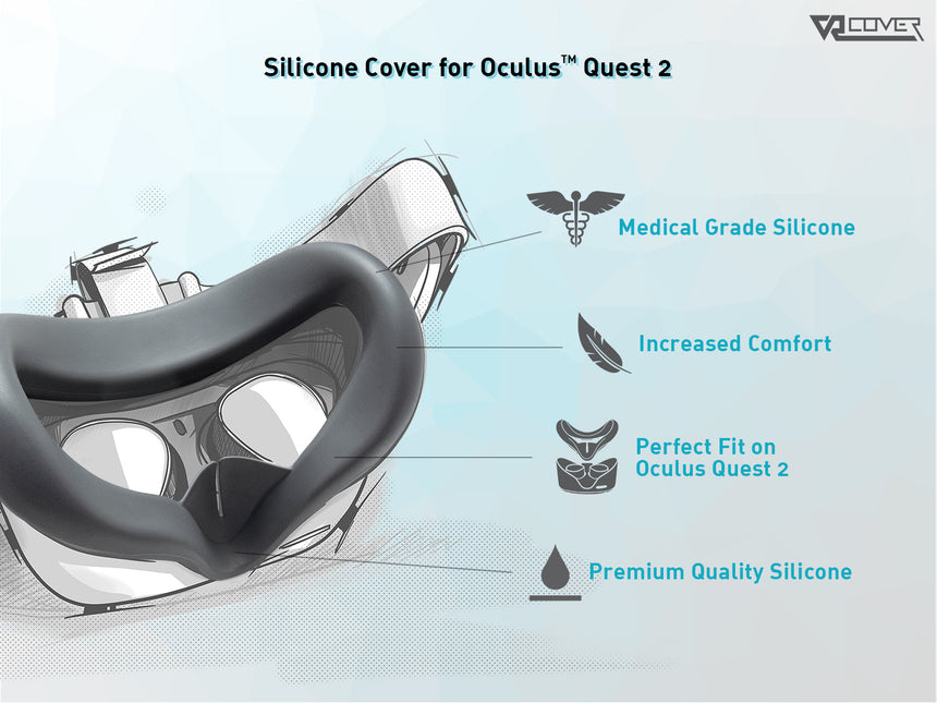 Silicone Cover Grey for Oculus™ Quest 2 – VR Cover EU