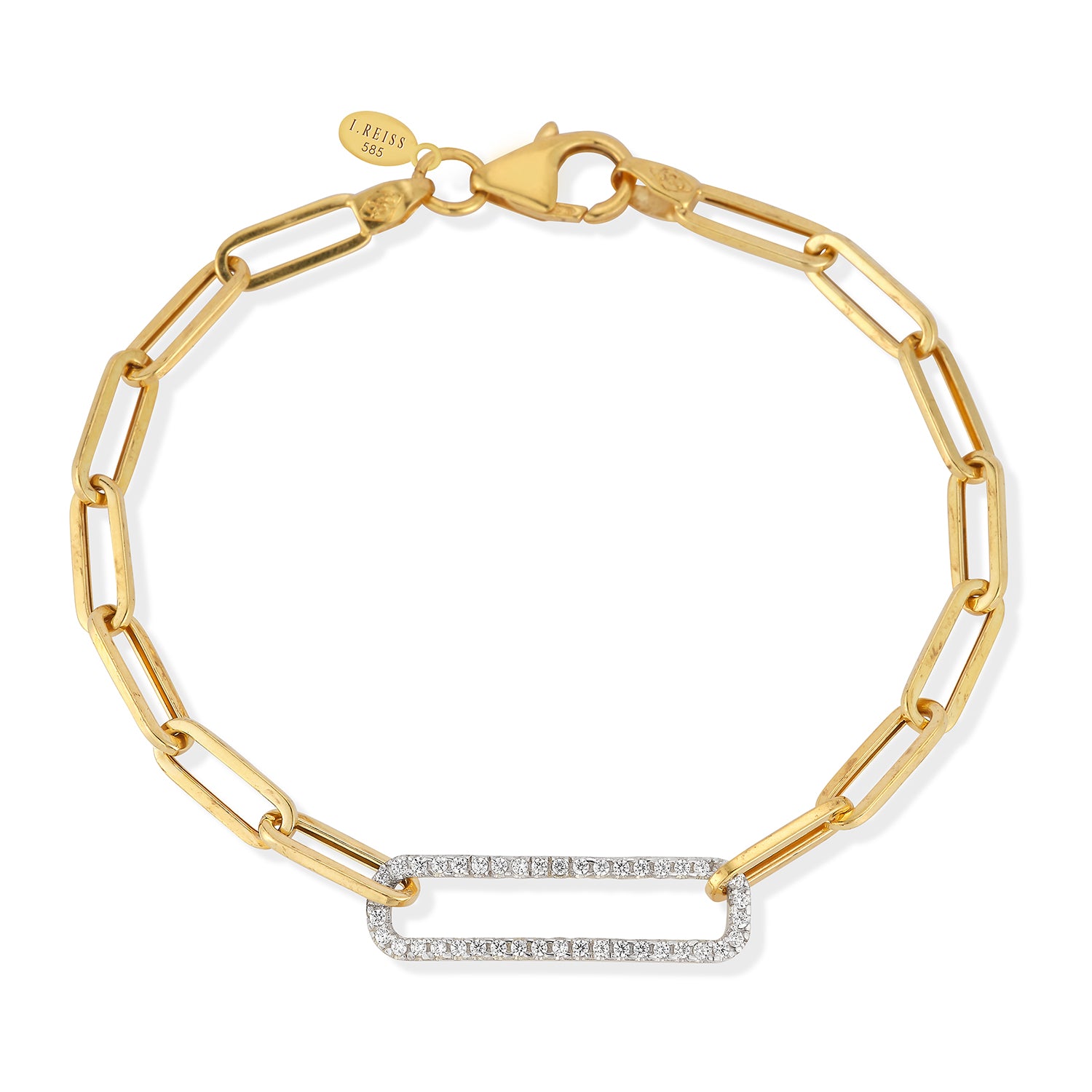 14K-Y OPEN LINK REC. BRACELET., 0.25CT – I.Reiss