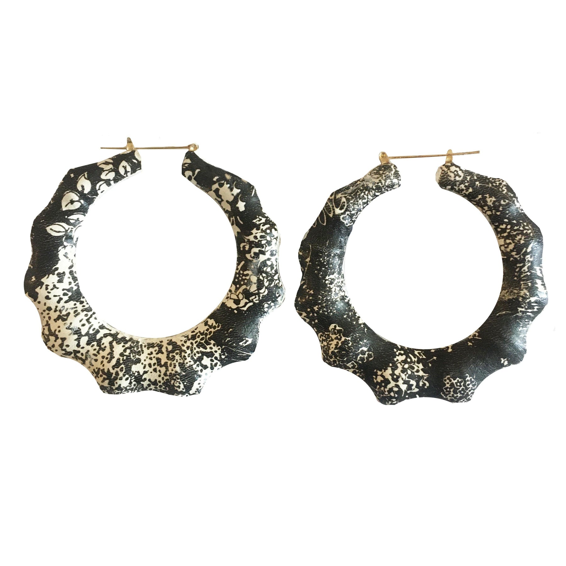 OVAID GHOST AND NOIR LEATHER BAMBOO HOOPS – Seville Michelle