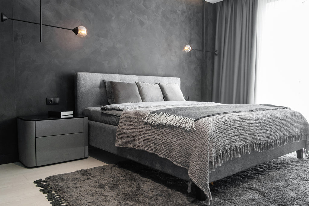 Kenton Bed, Plain Fabric, Deep Button on Headboard - Beds At Home