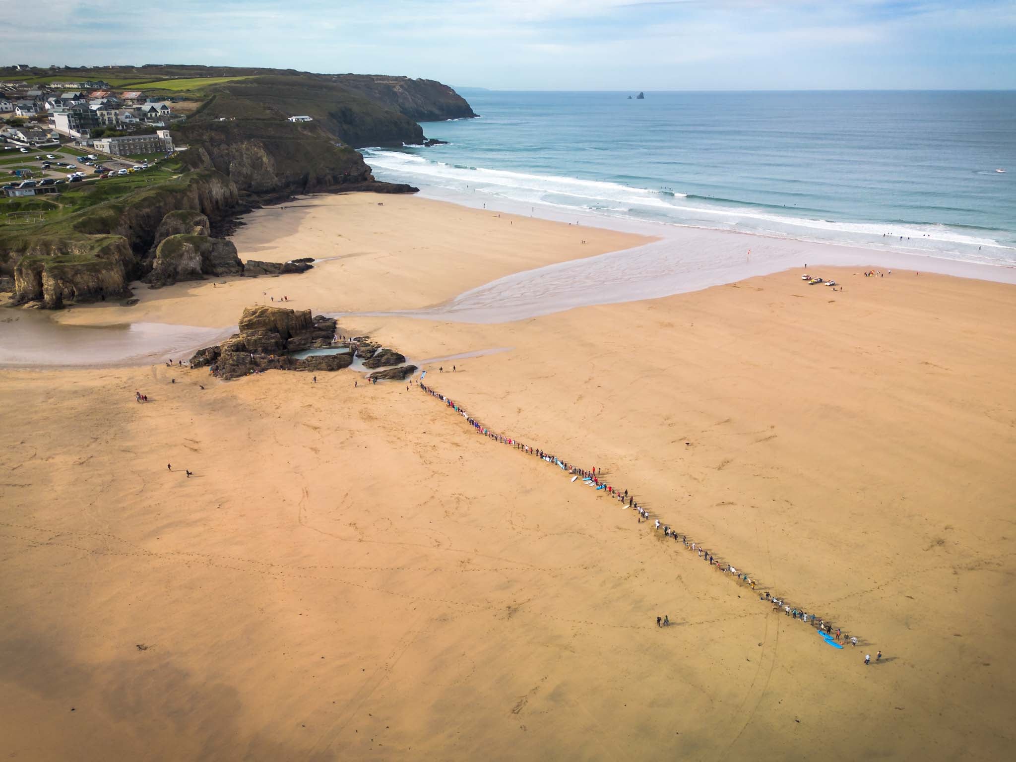 human chain protest perranporth