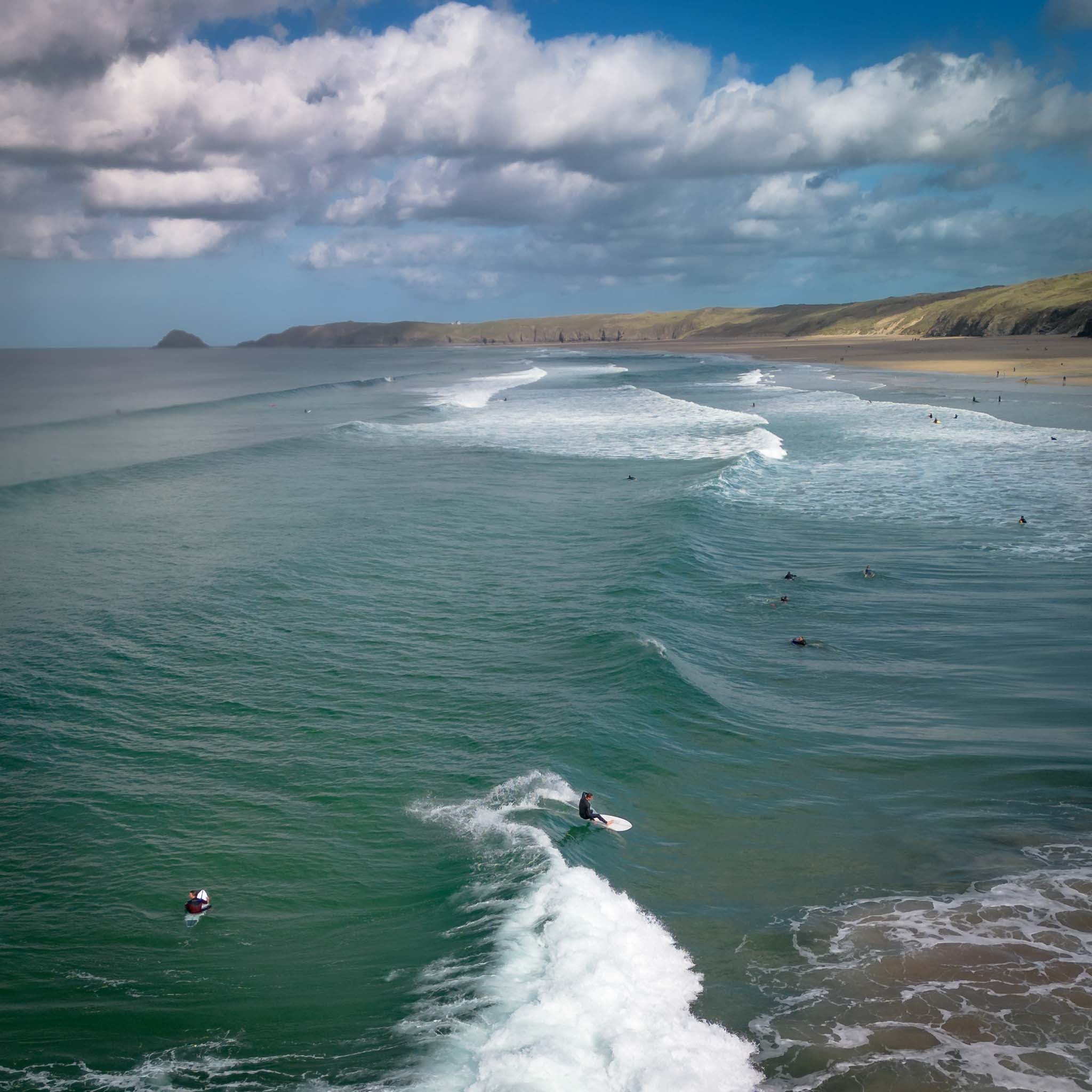 surfing in perranporth
