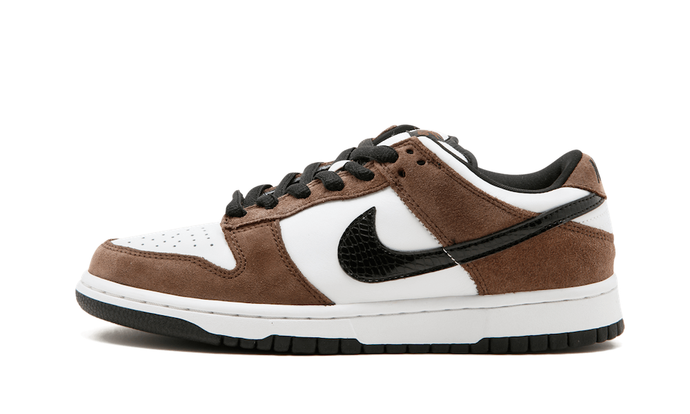 nike sb dunk low white black trail end brown