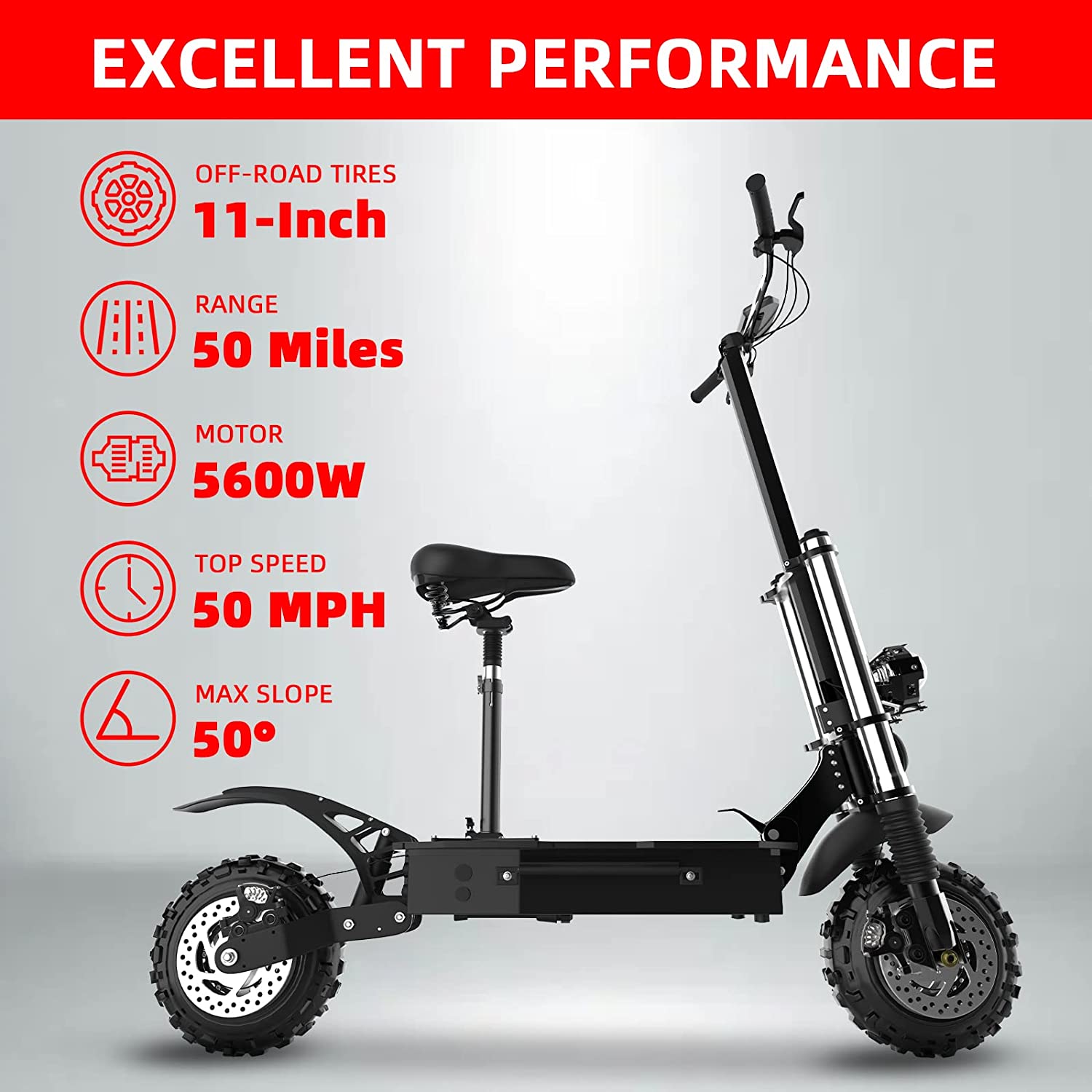 Image of Unbeatable 5,600W Electric Scooter | Foldable Design With Comfortable Seat