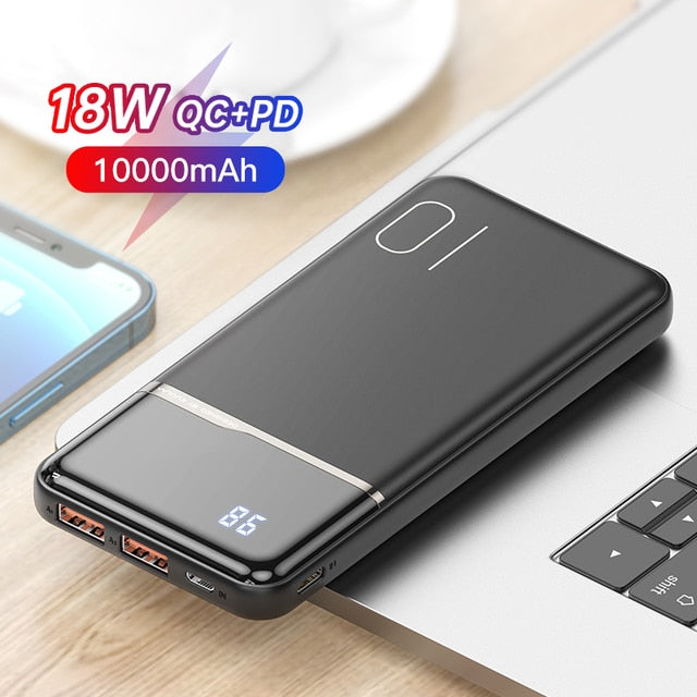 Image of Portable Charger | Black | 18W / 10,000mAh Power Bank