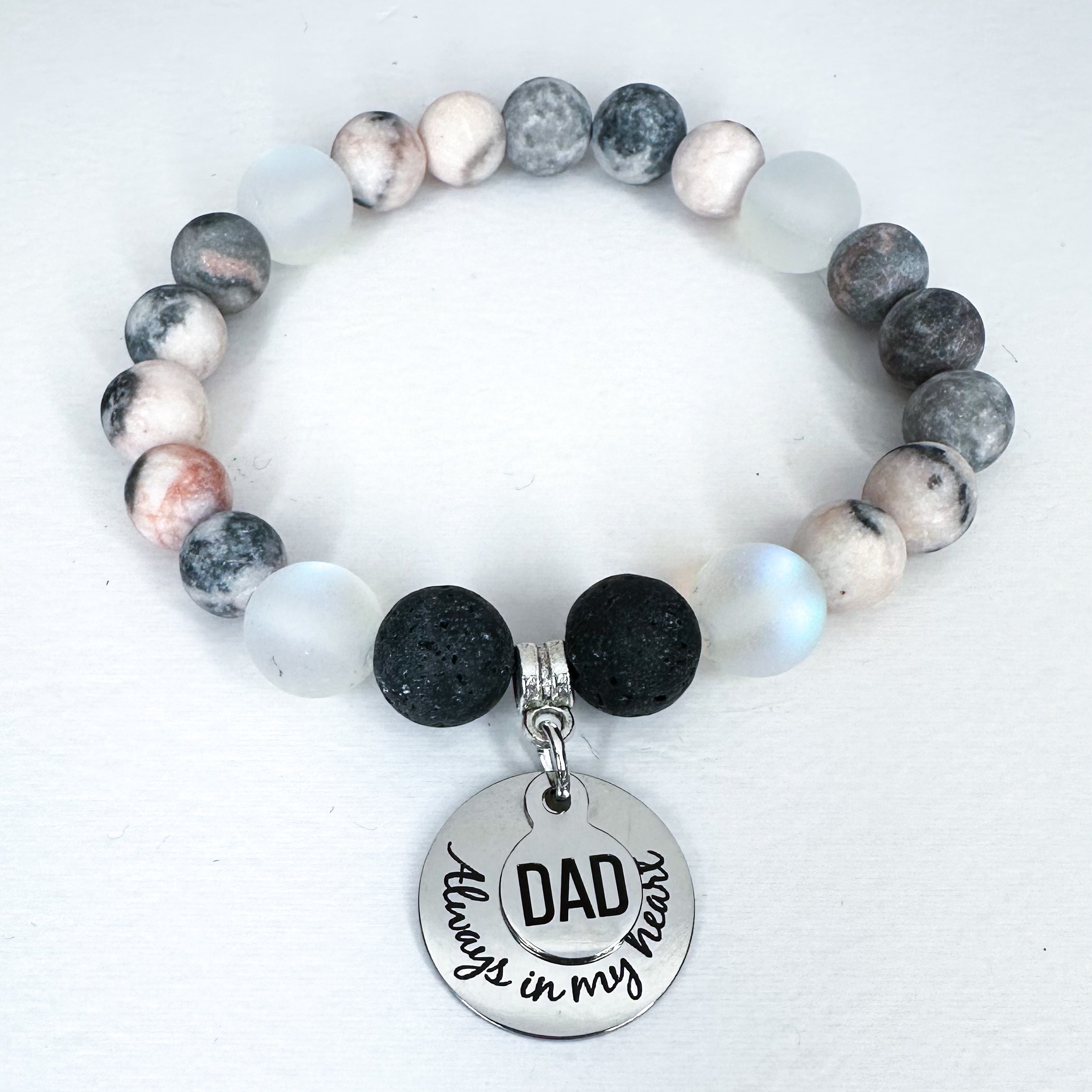 Dad: Always in my Heart Classic Charm Bracelet Lava
