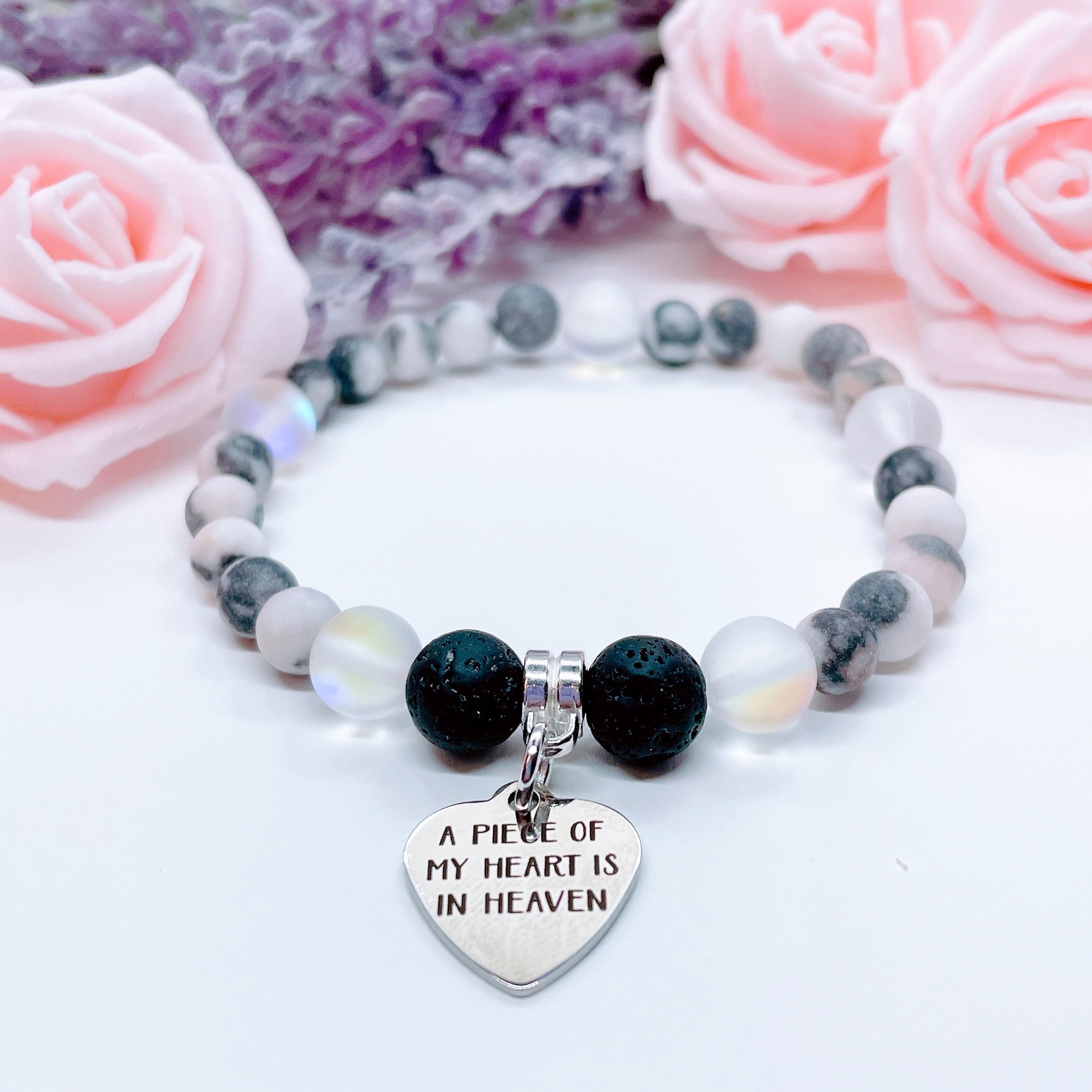 A Piece of my Heart is in Heaven Companion Charm Bracelet Lava