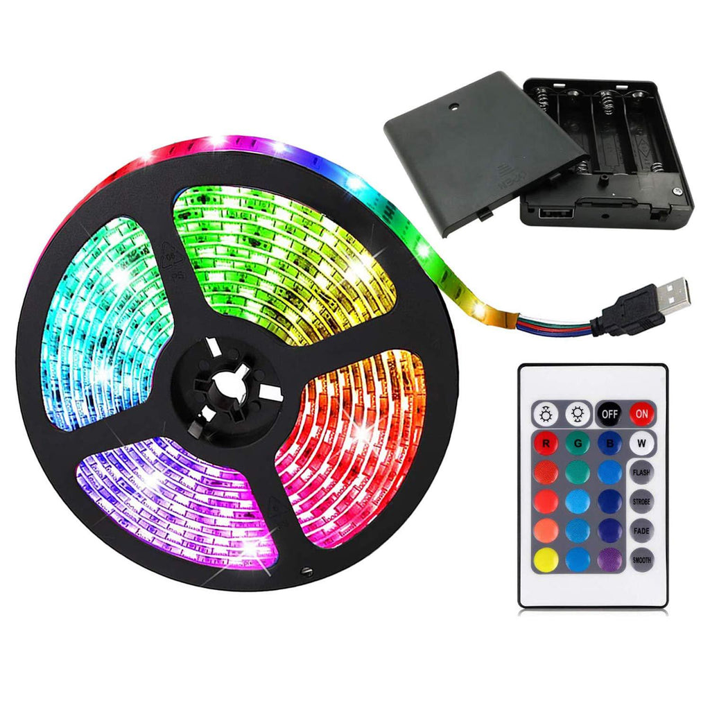 Australia Aijiaer Battery Powered Led Strip Lights 5050 2m66ft Waterproof Flexible Color 