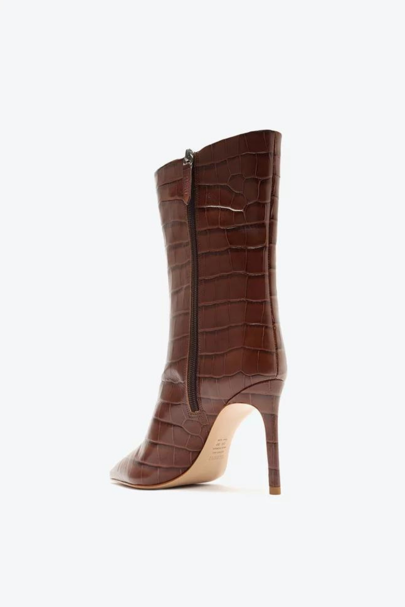 MARY BOOTS THIN HEEL MIDDLE TOP BROWN
