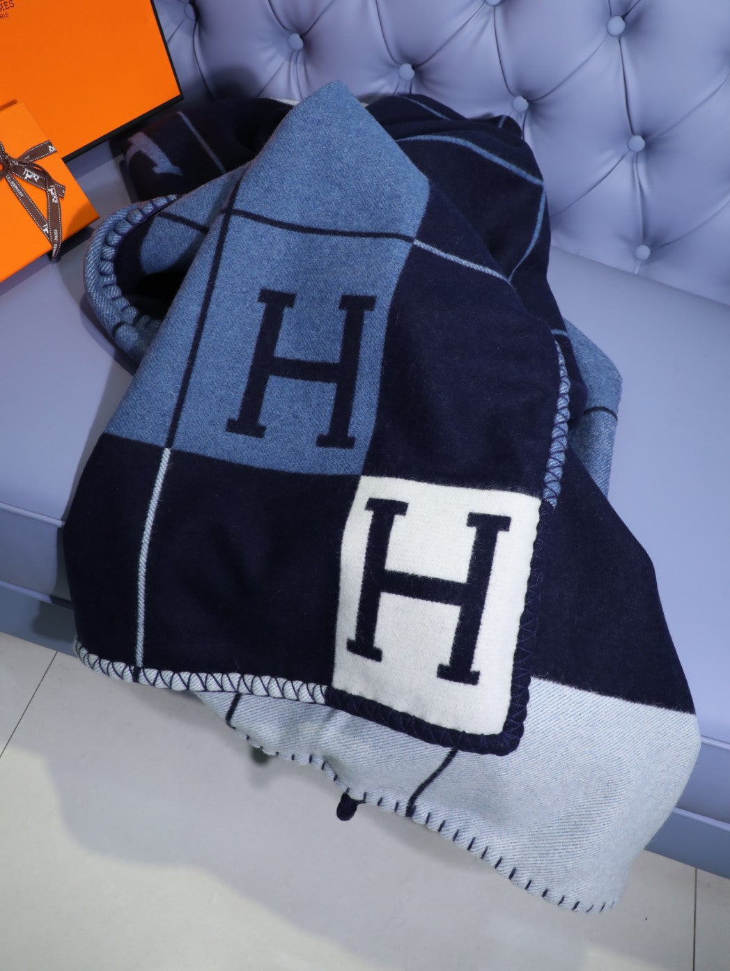 hermès avalon blanket navy