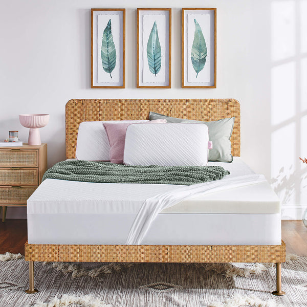 plush mattress topper 3-inch pillowtop & gel memory foam & cool cover – nue  by novaform