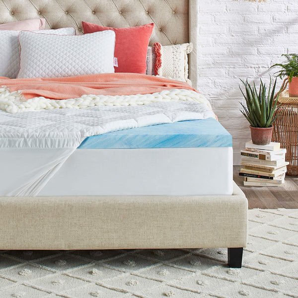 cool mattress topper 3-inch gel memory foam & cool cover – nue by novaform