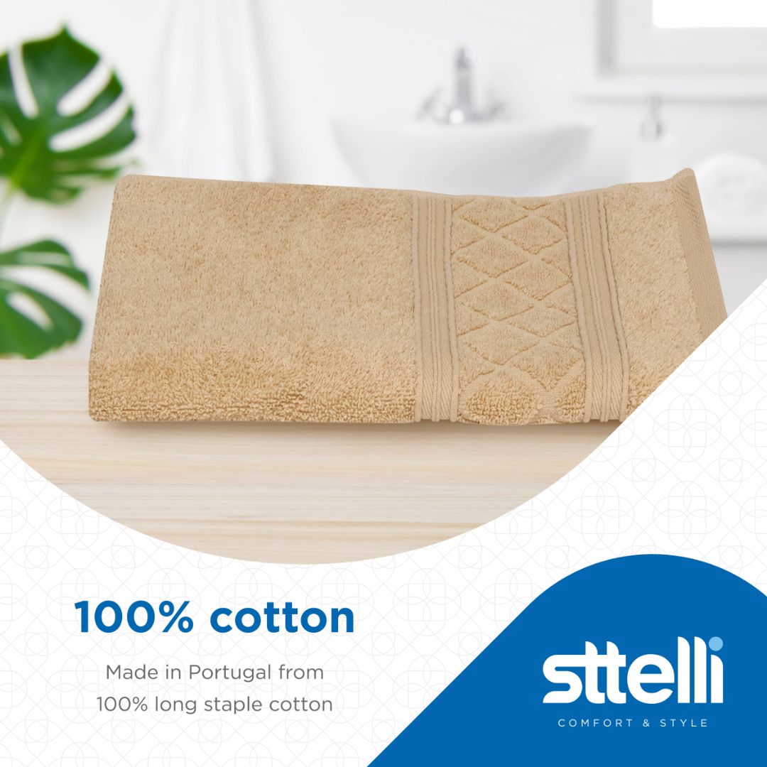 Sttelli Radiance 6-Piece Bath Towel Set - Durable, Soft and Absorbent, Includes 2 Bath Towels, 2 Hand Towels, and 2 Wash Towels - Mushroom