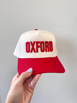 Oxford Vintage Hat- Red Puff